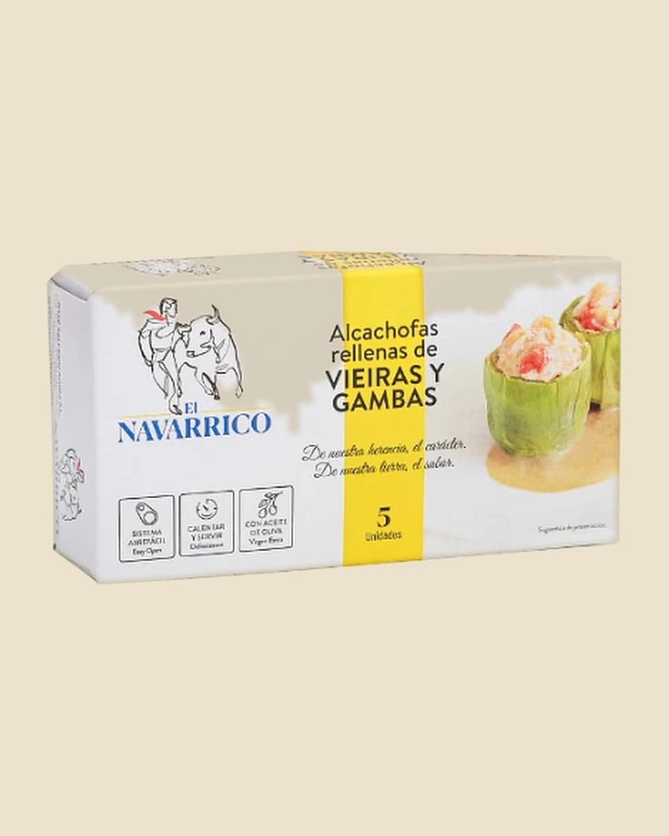 NAVARRICO Alcachofa rellena de vieiras y gambas
